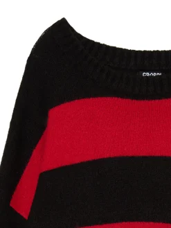 New Cropp sweter w paski czerwony