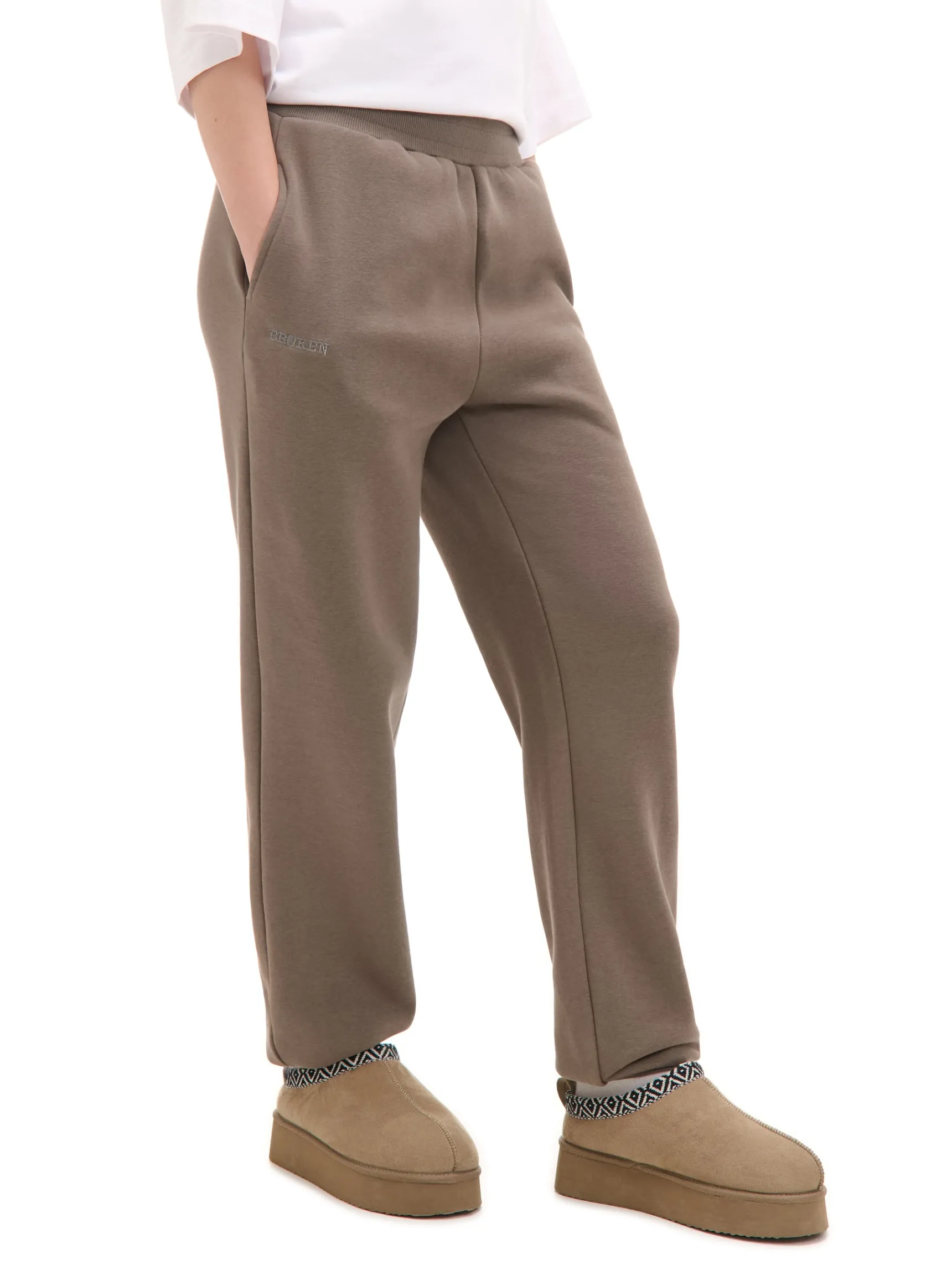 Discount Cropp Dresowe joggery z nadrukiem szary