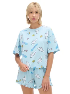 Hot Cropp Dwuczęściowa krótka piżama Cinnamoroll różowy