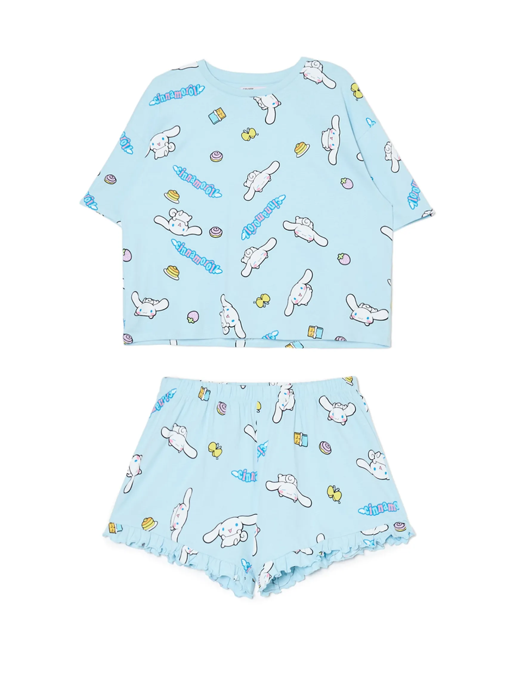 Hot Cropp Dwuczęściowa krótka piżama Cinnamoroll różowy