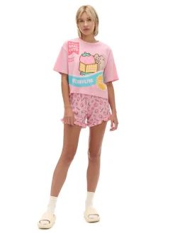Online Cropp Dwuczęściowa piżama Pusheen różowy