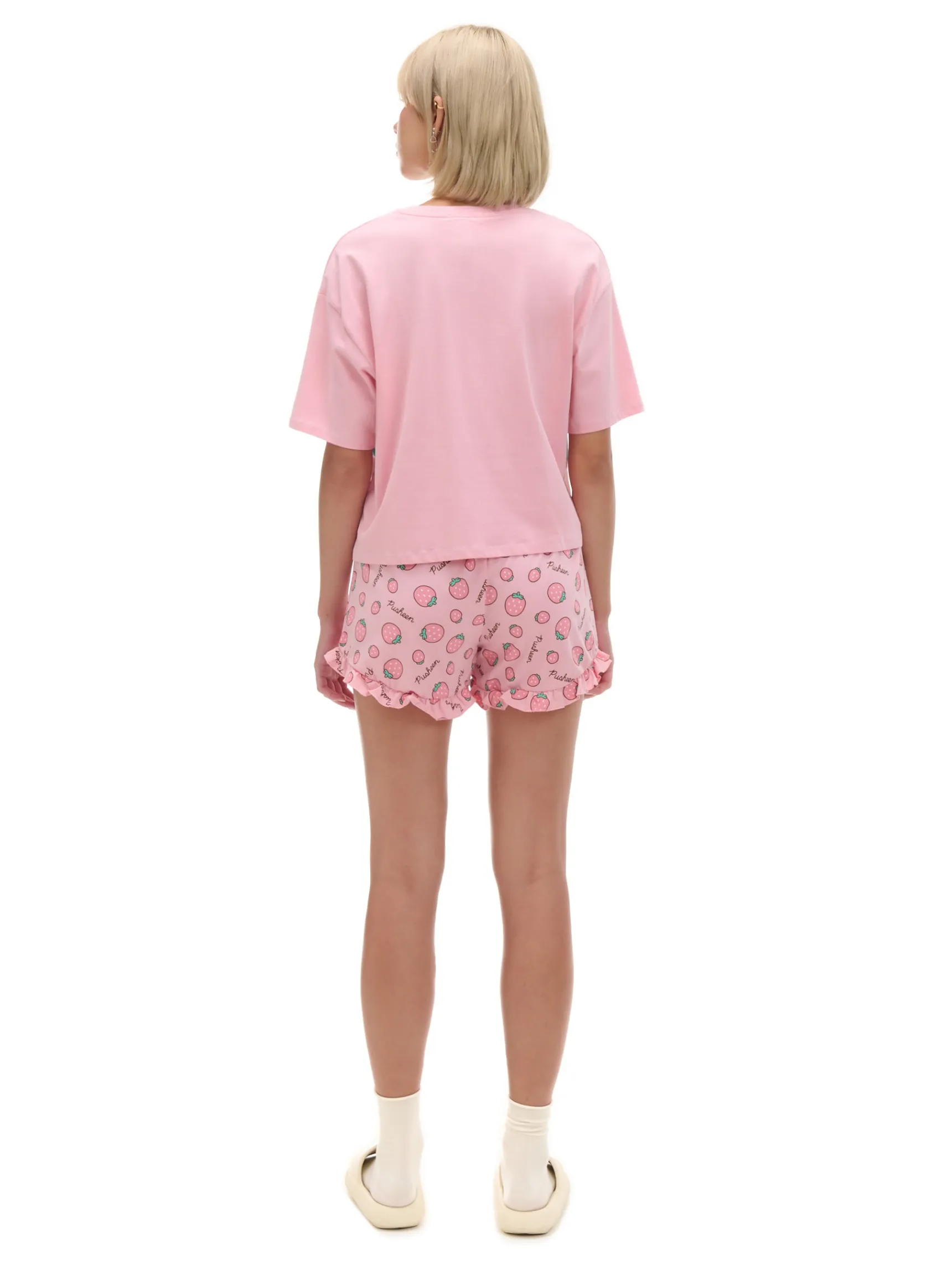 Online Cropp Dwuczęściowa piżama Pusheen różowy