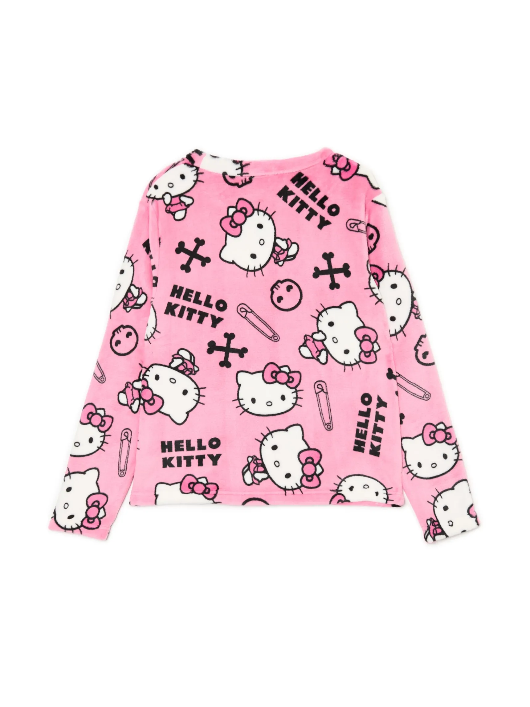 Sale Cropp Dwuczęściowa pluszowa piżama Hello Kitty różowy