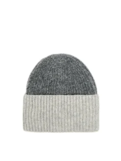 Best Cropp Dwukolorowa czapka beanie szary