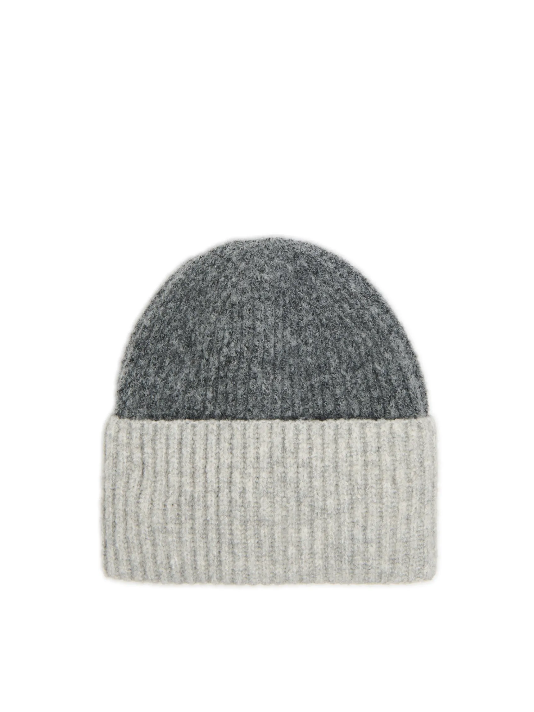 Best Cropp Dwukolorowa czapka beanie szary