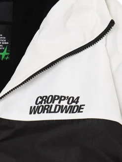 Sale Cropp Dwukolorowa kurtka z kapturem czarny