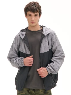 Hot Cropp Dwukolorowa kurtka z nadrukiem szary