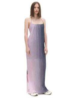 New Cropp Dwukolorowa sukienka maxi zielony