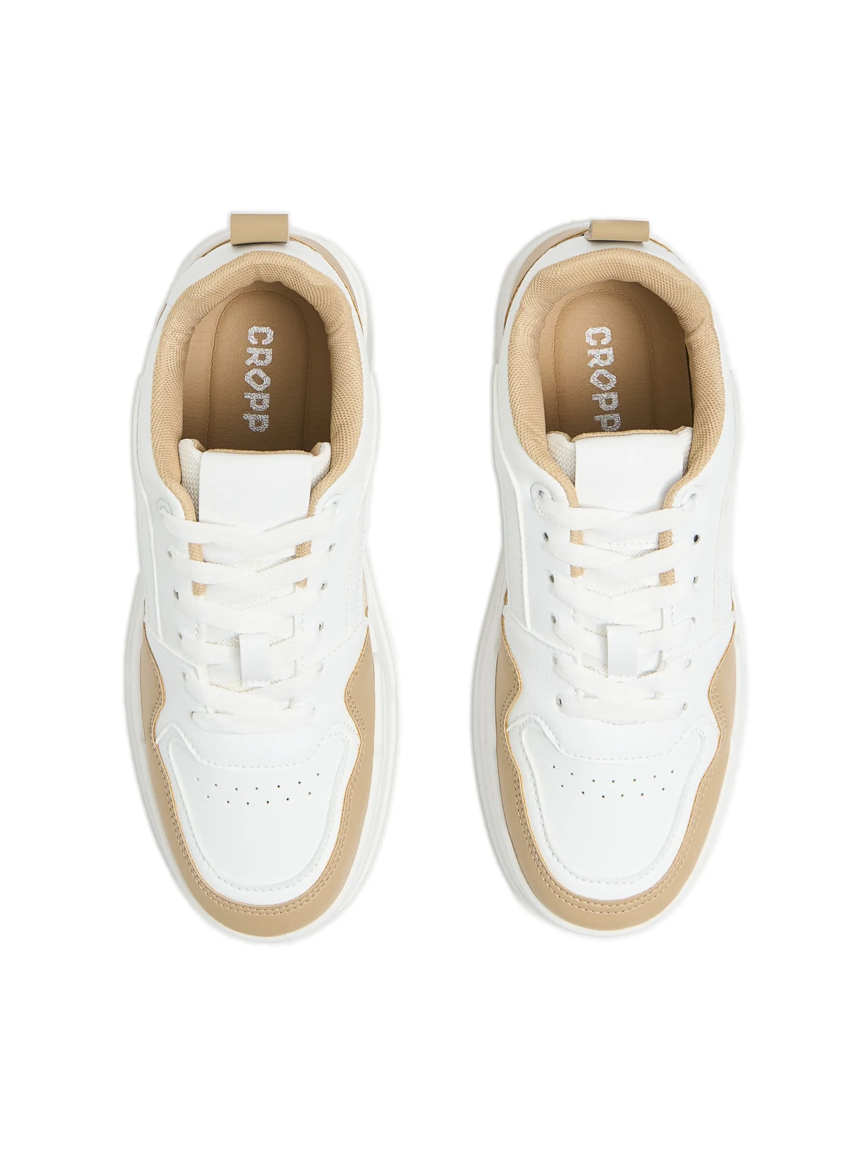 Hot Cropp Dwukolorowe sneakersy beżowy