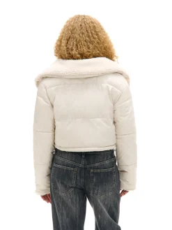 Sale Cropp Dwustronna beżowa kurtka puffer beżowy