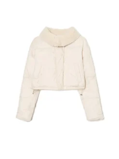 Sale Cropp Dwustronna beżowa kurtka puffer beżowy