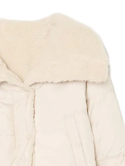 Sale Cropp Dwustronna beżowa kurtka puffer beżowy