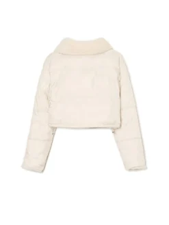 Sale Cropp Dwustronna beżowa kurtka puffer beżowy