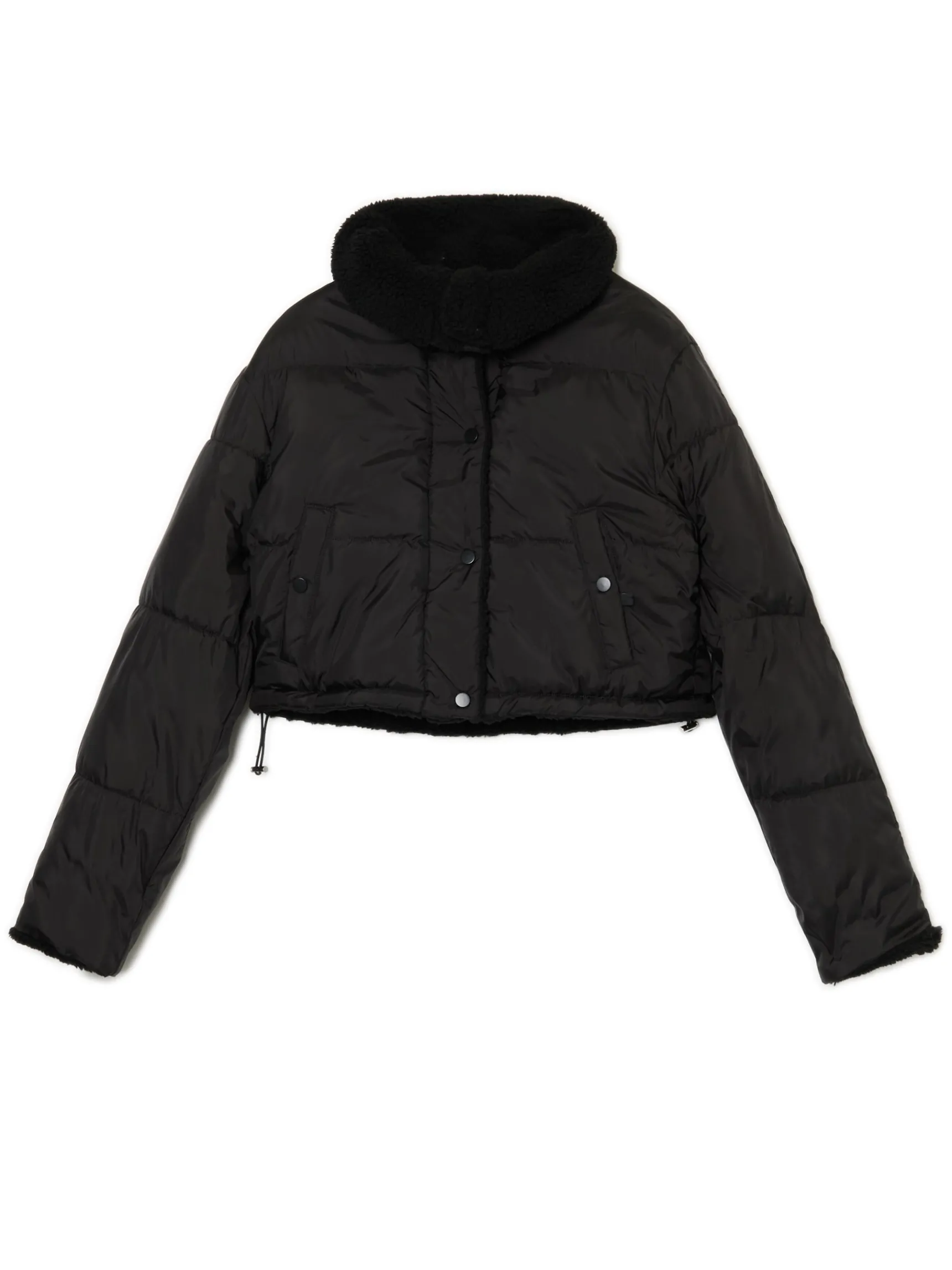 Sale Cropp Dwustronna czarna kurtka puffer czarny