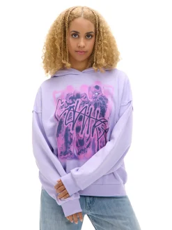 Discount Cropp Fioletowa bluza z kapturem UNISEX fioletowy