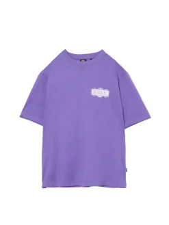 Best Cropp Fioletowa koszulka z nadrukiem Beetlejuice fioletowy