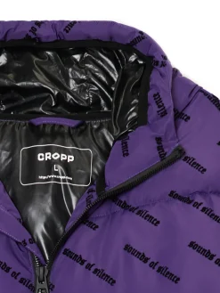 Clearance Cropp Fioletowa kurtka puffer z kapturem fioletowy