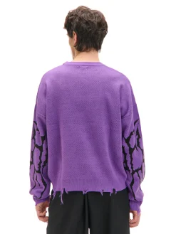 Hot Cropp sweter z nadrukiem fioletowy