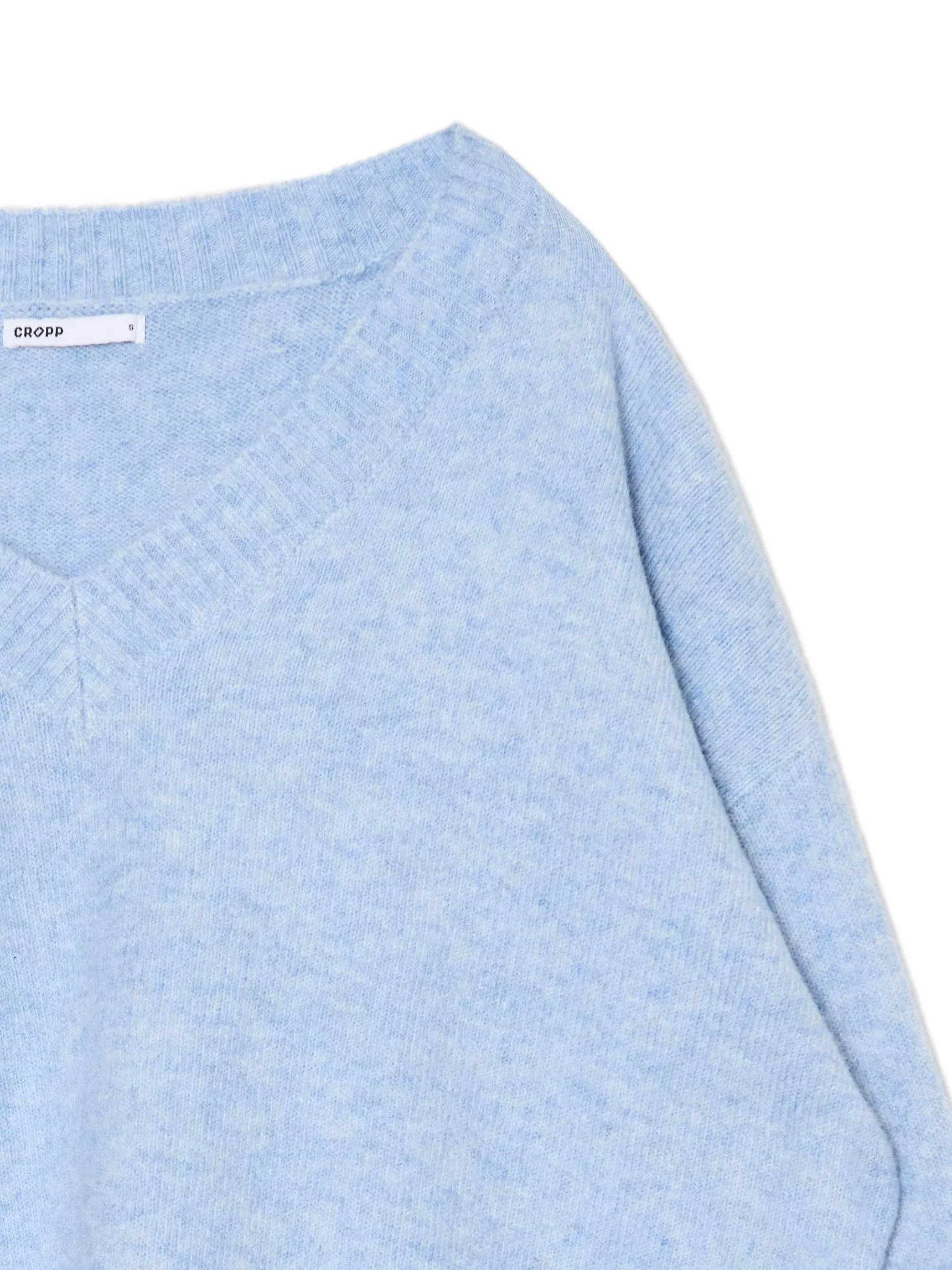 Hot Cropp Gładki jasnoniebieski sweter błękitny