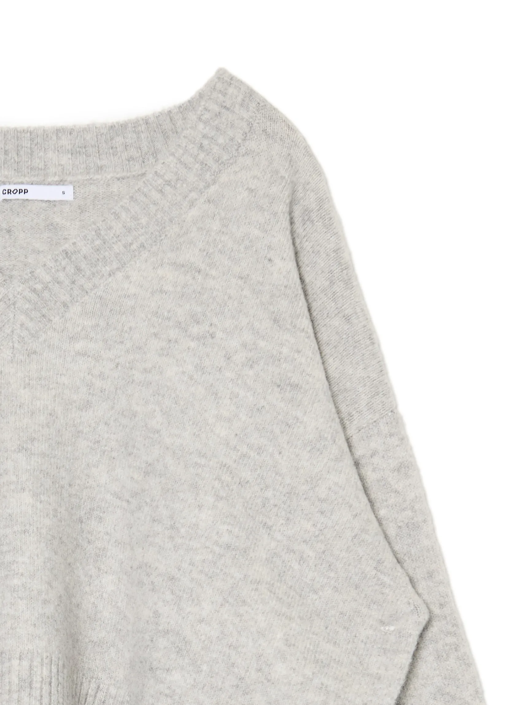 Fashion Cropp Gładki jasnoszary sweter jasnyszary
