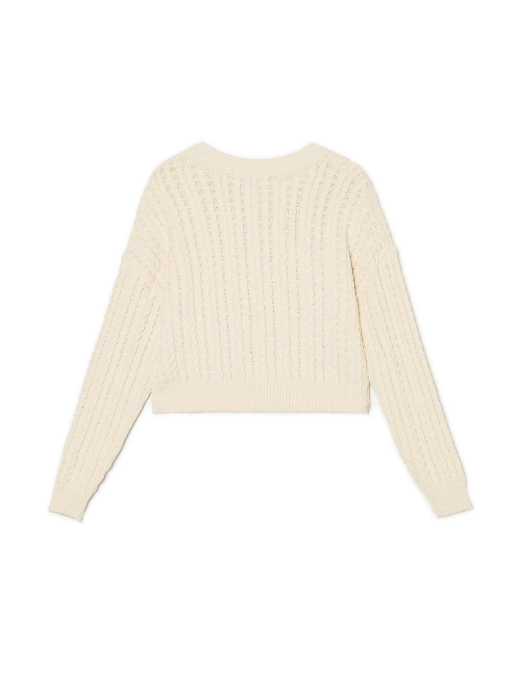 Hot Cropp Gładki sweter kremowy