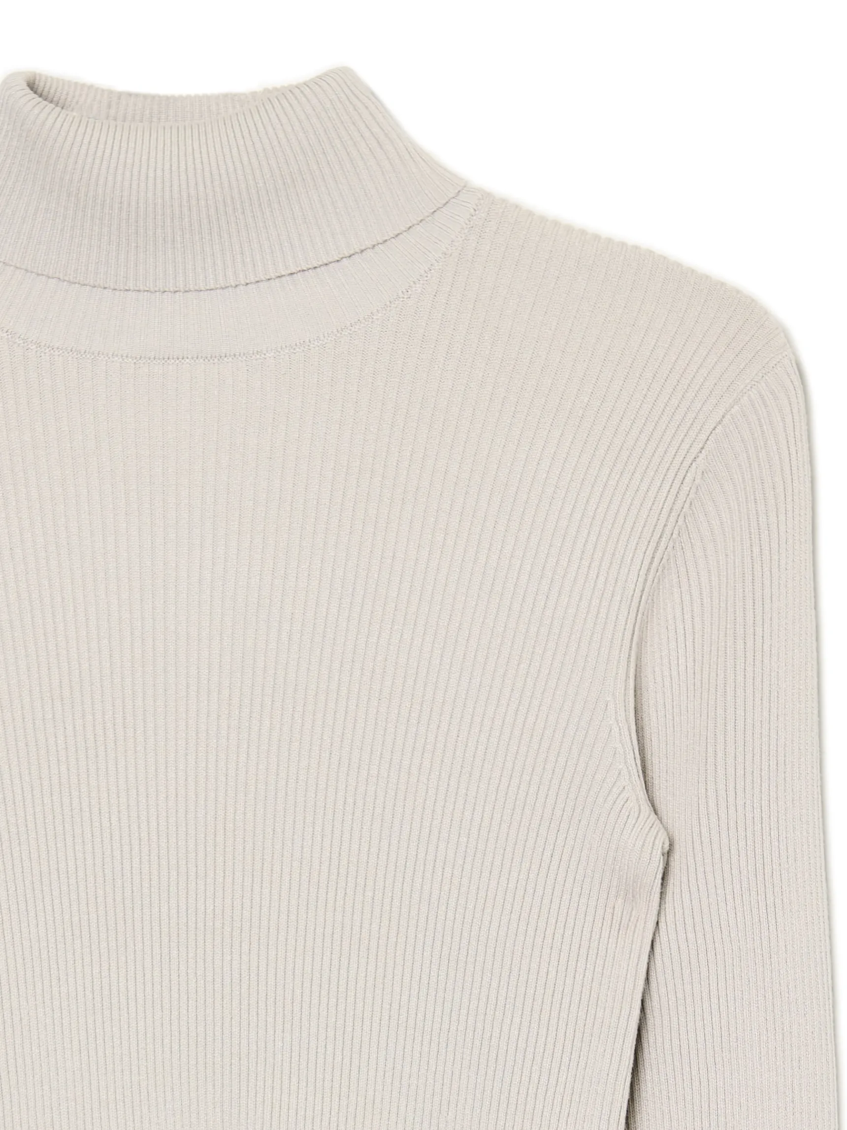 Clearance Cropp Gładki sweter z półgolfem jasnyszary