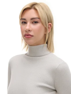 Clearance Cropp Gładki sweter z półgolfem jasnyszary