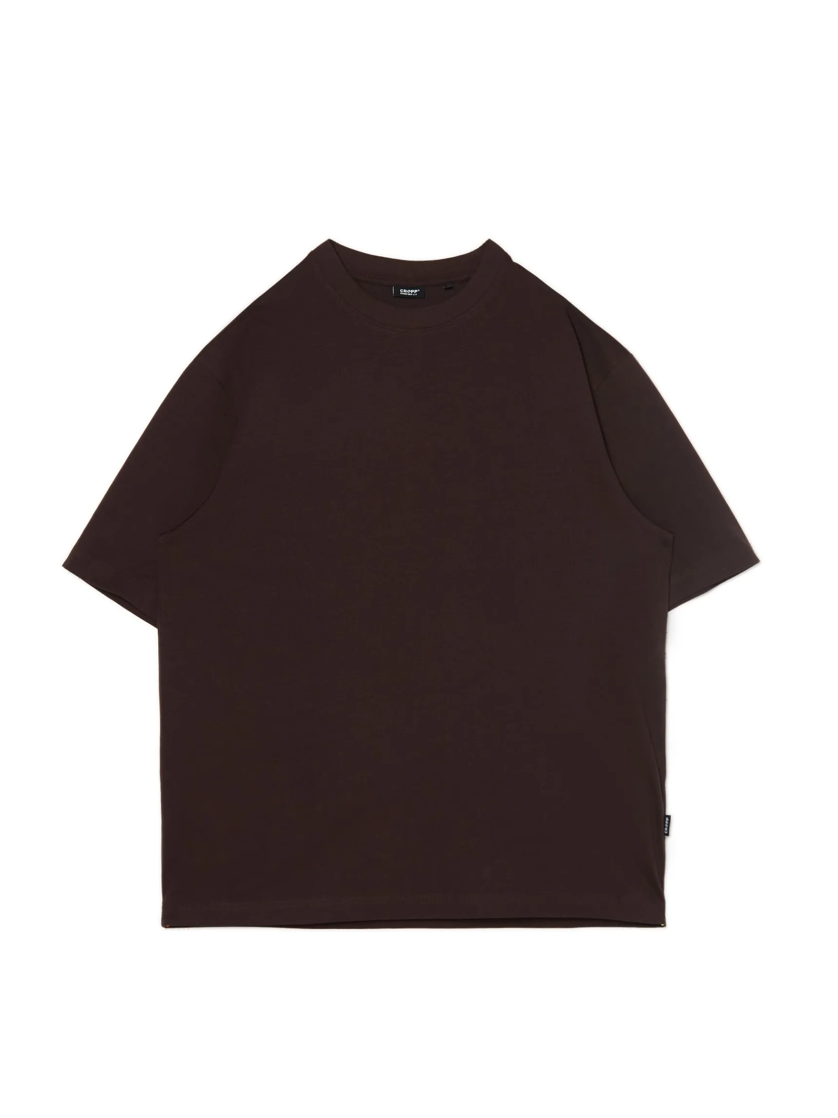 Discount Cropp Gładki T-shirt comfort brązowy