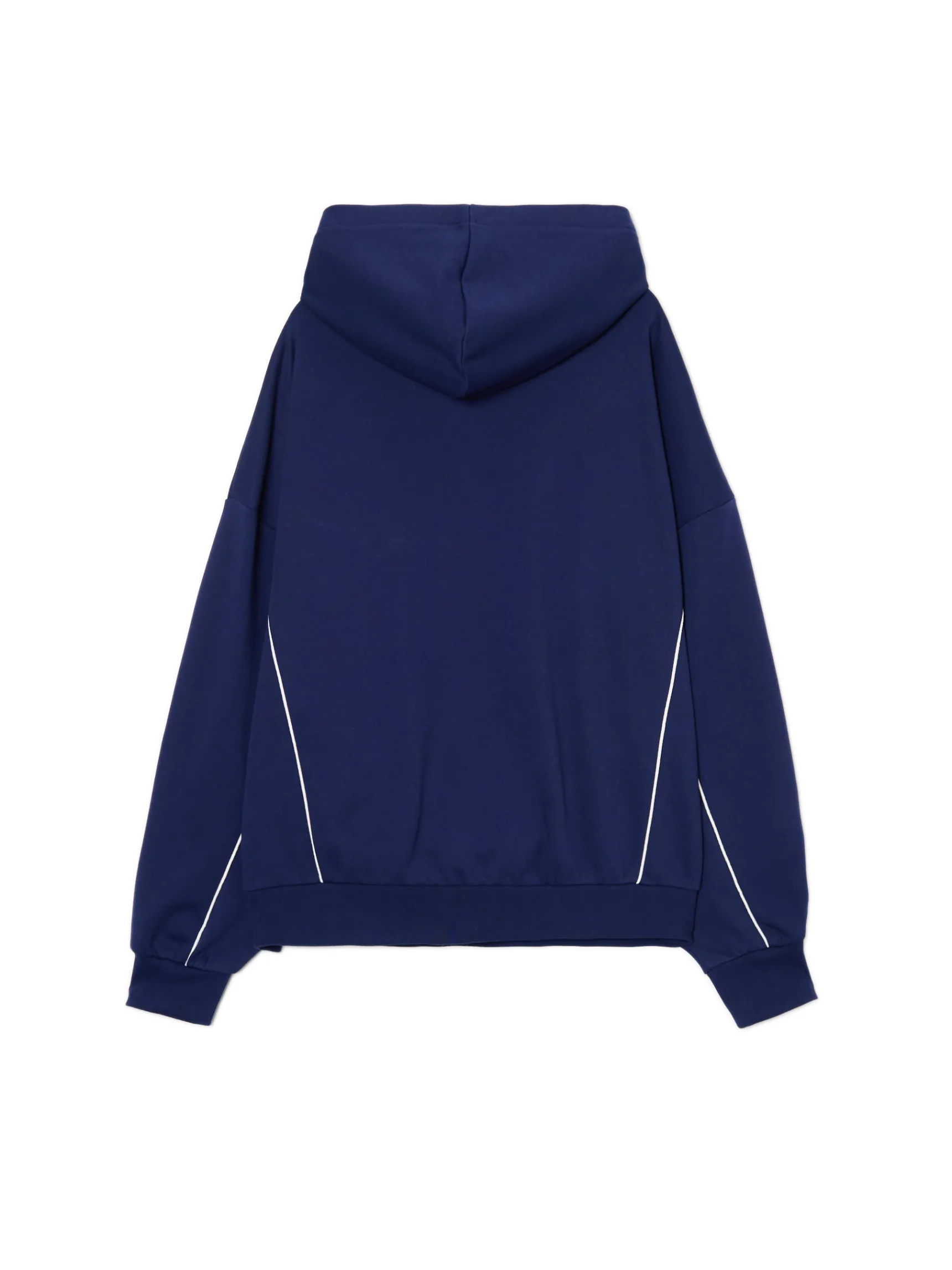 Sale Cropp Granatowa bluza hoodie z naszywkami granatowy