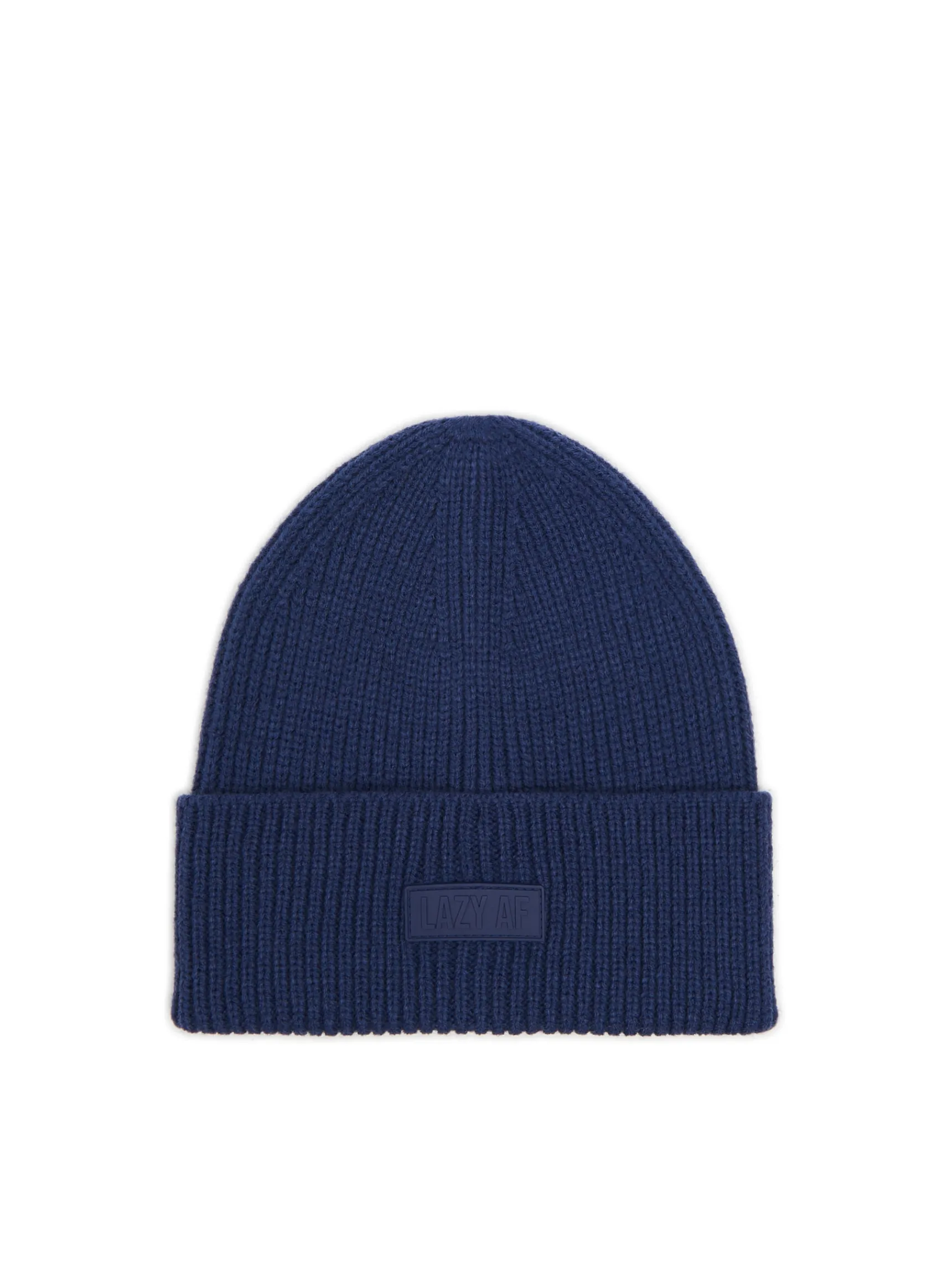 Outlet Cropp Granatowa czapka beanie z naszywką granatowy