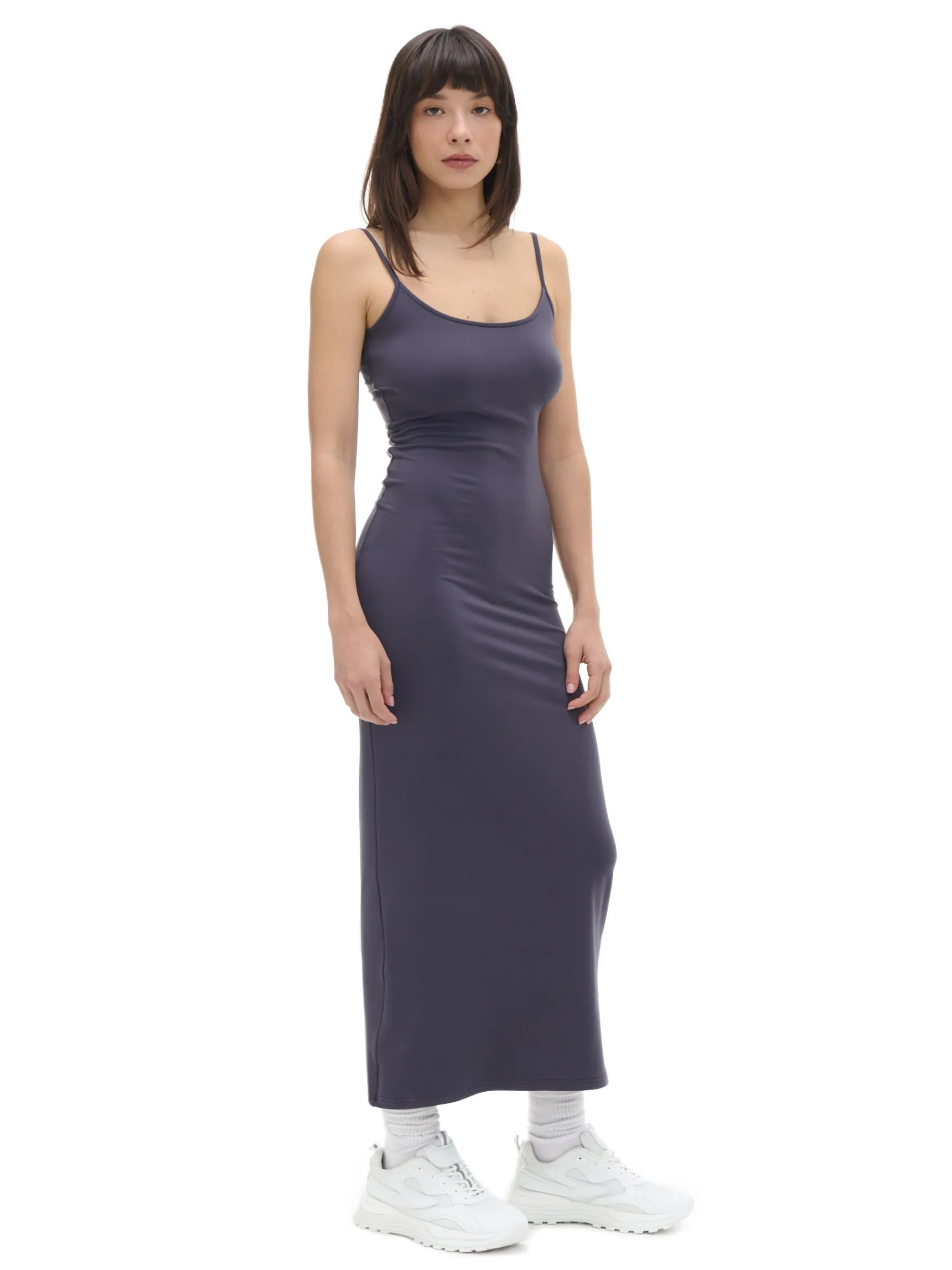 Fashion Cropp Granatowa sukienka maxi szary