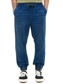 Online Cropp Granatowe jeansowe joggery regular surowygranatowy