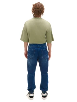 Online Cropp Granatowe jeansowe joggery regular surowygranatowy