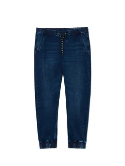 Online Cropp Granatowe jeansowe joggery regular surowygranatowy