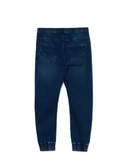 Online Cropp Granatowe jeansowe joggery regular surowygranatowy