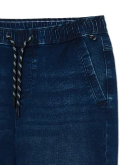 Online Cropp Granatowe jeansowe joggery regular surowygranatowy