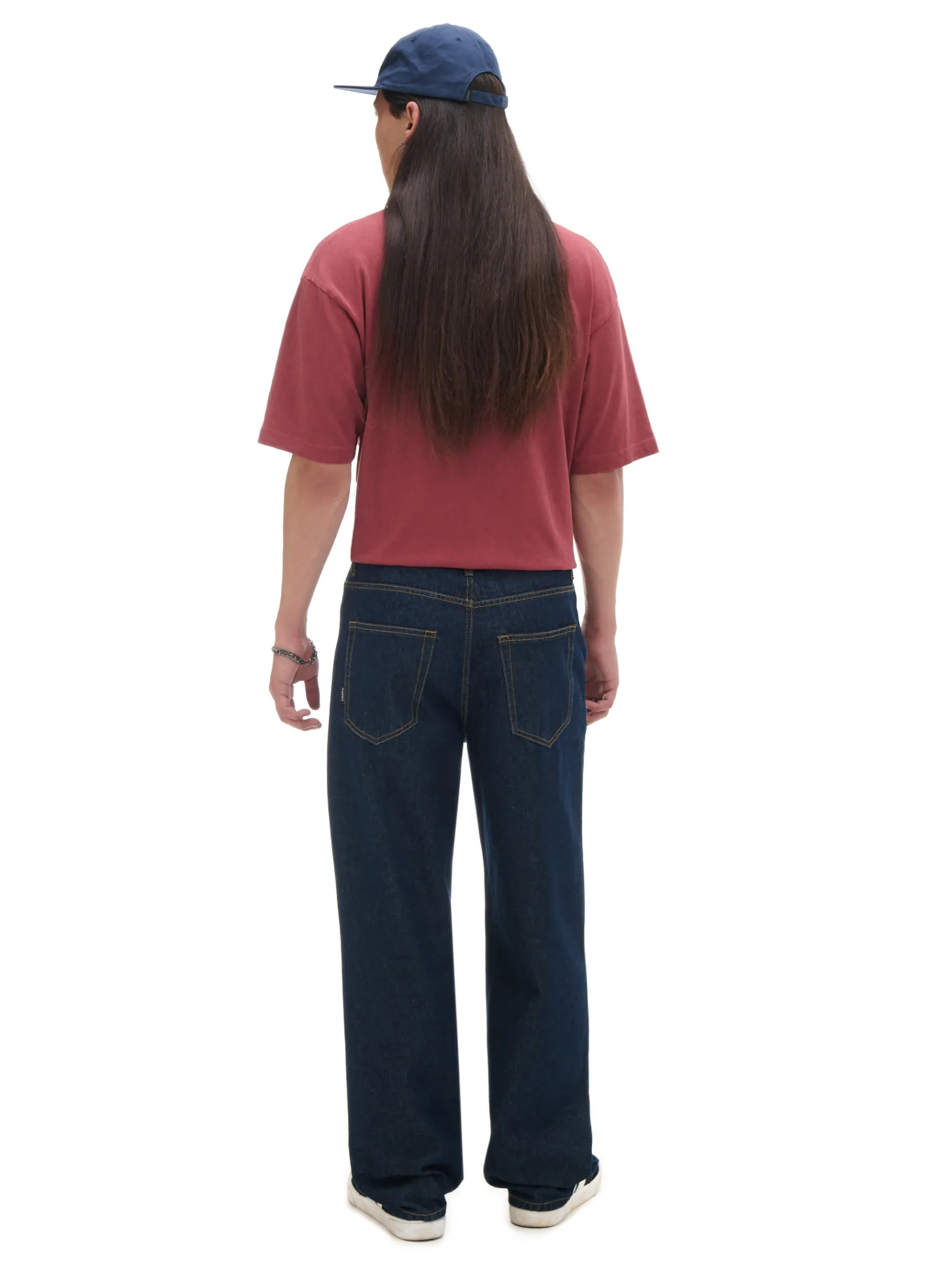 Fashion Cropp Granatowe jeansy baggy surowygranatowy