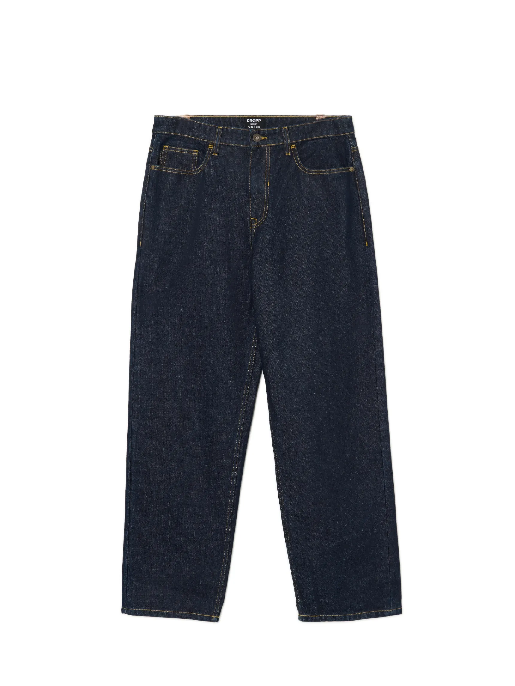 Fashion Cropp Granatowe jeansy baggy surowygranatowy