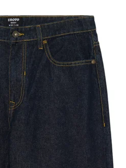 Fashion Cropp Granatowe jeansy baggy surowygranatowy
