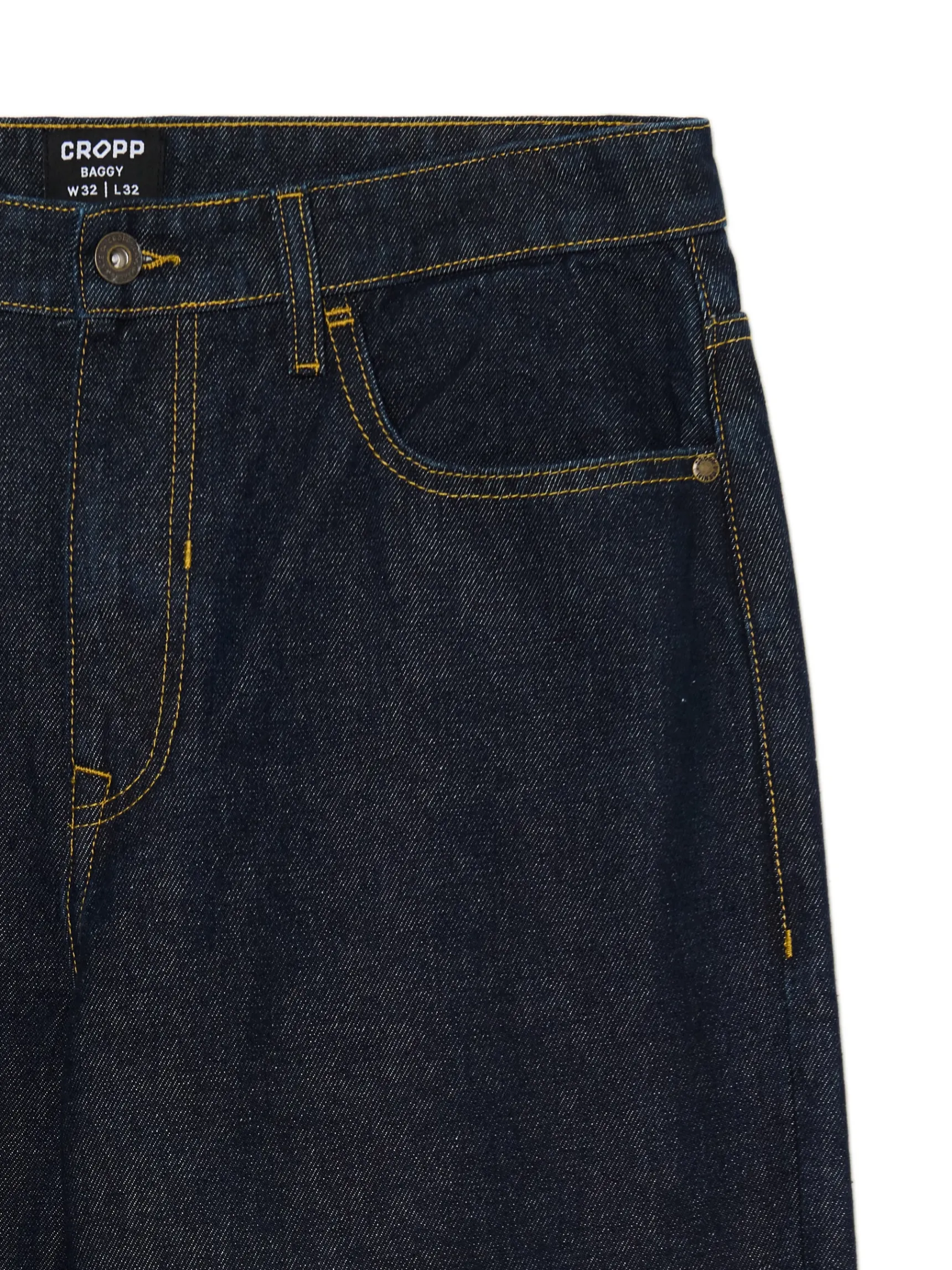 Fashion Cropp Granatowe jeansy baggy surowygranatowy