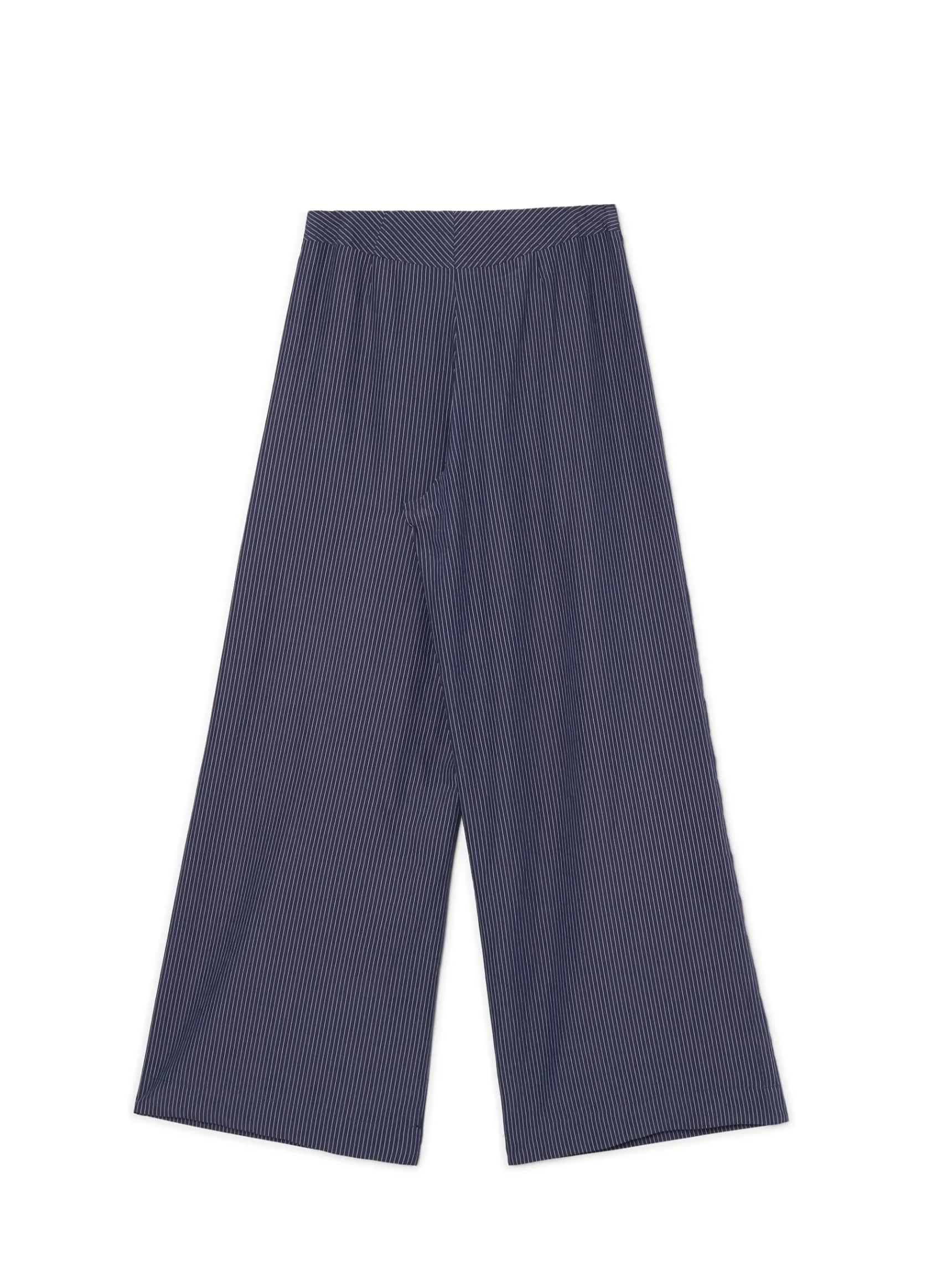 Online Cropp Granatowe spodnie tailoring w paski granatowy