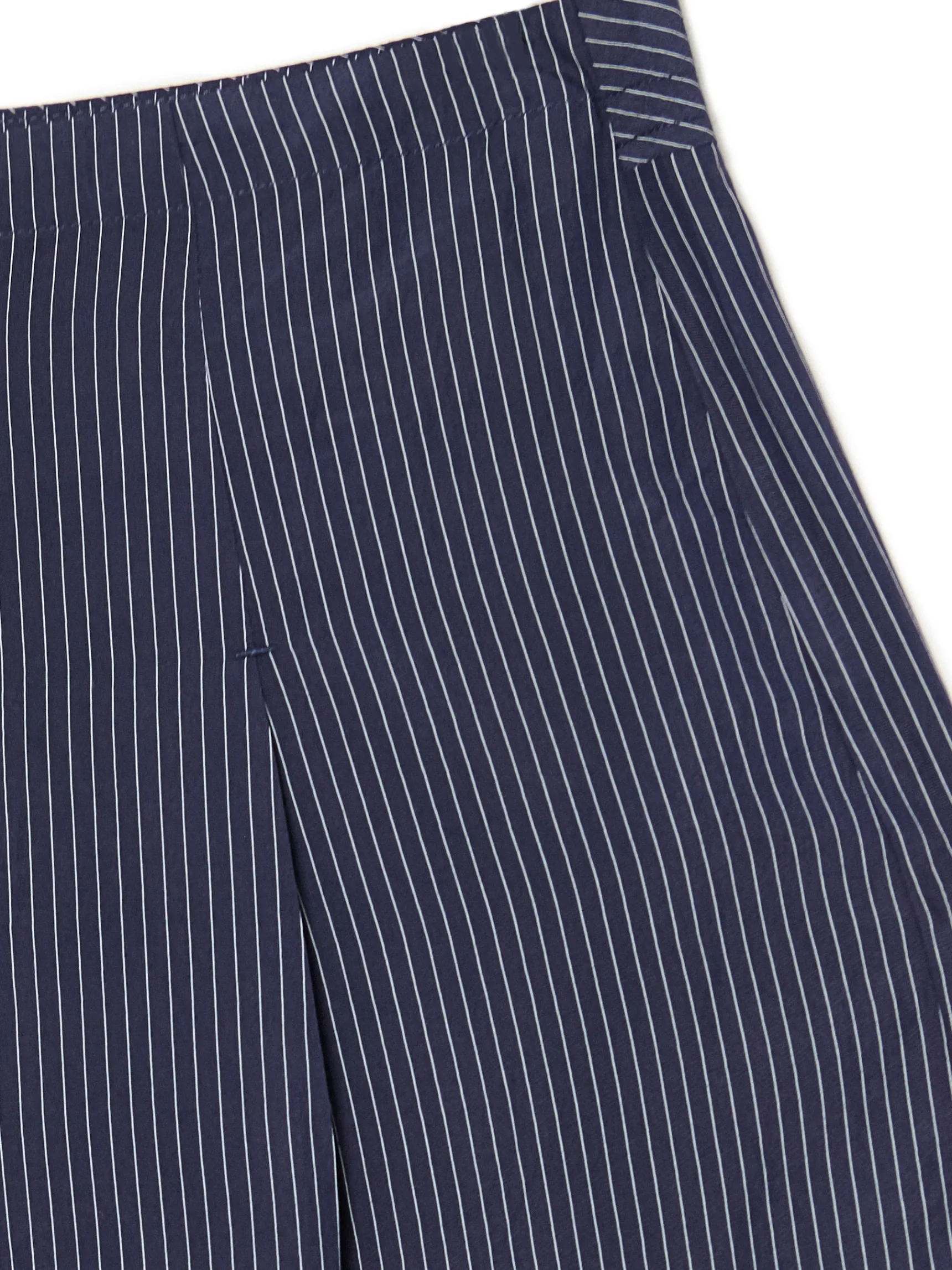 Online Cropp Granatowe spodnie tailoring w paski granatowy