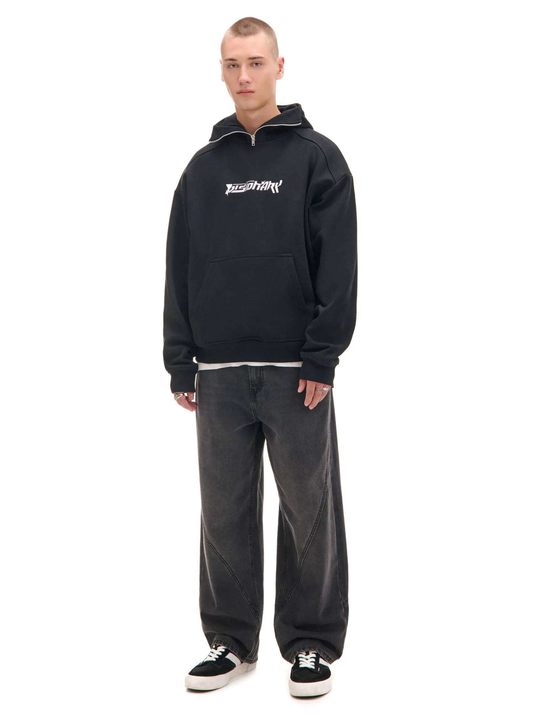 Online Cropp Gruba bluza z kapturem czarny