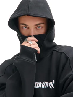 Online Cropp Gruba bluza z kapturem czarny