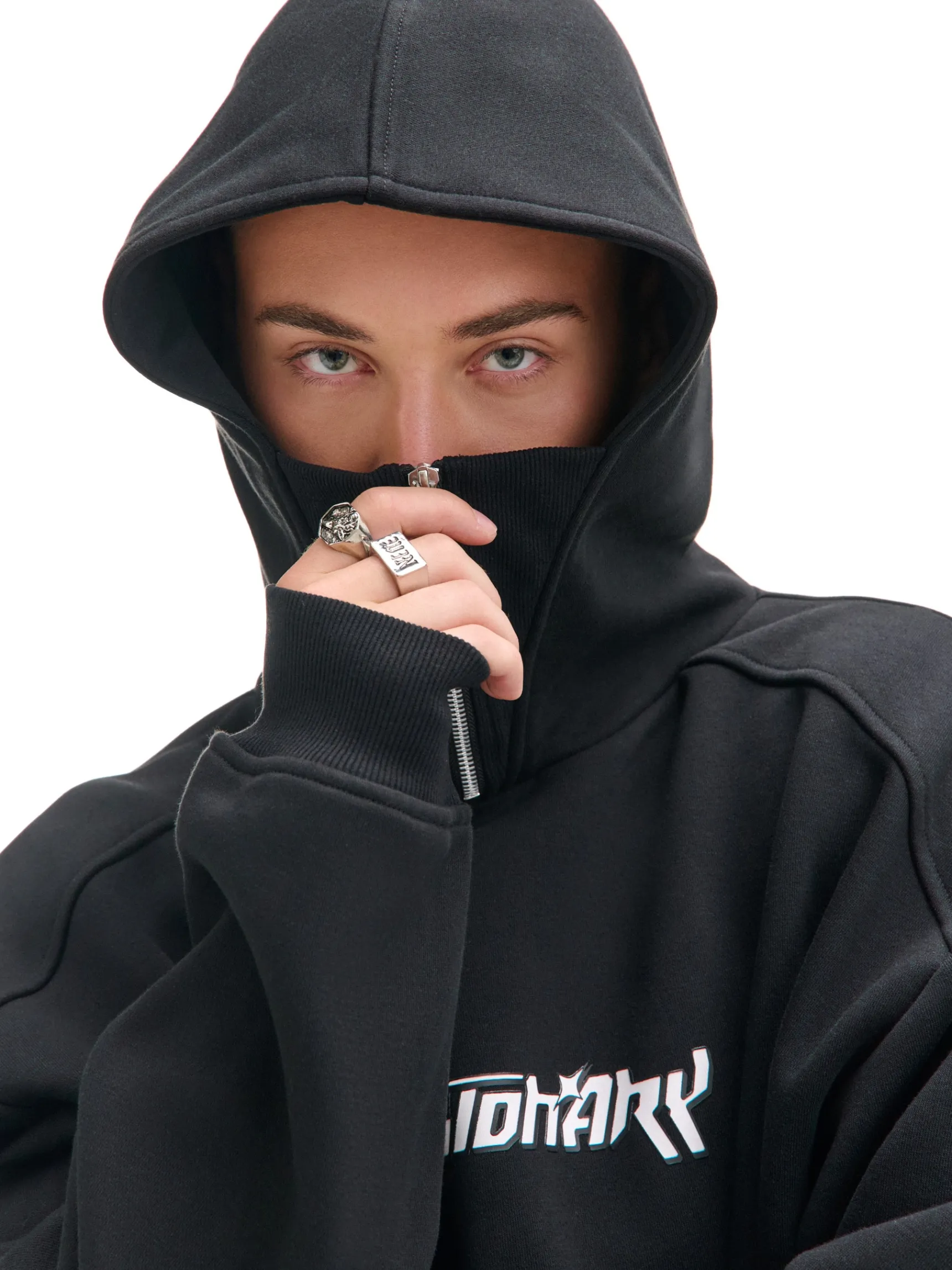 Online Cropp Gruba bluza z kapturem czarny