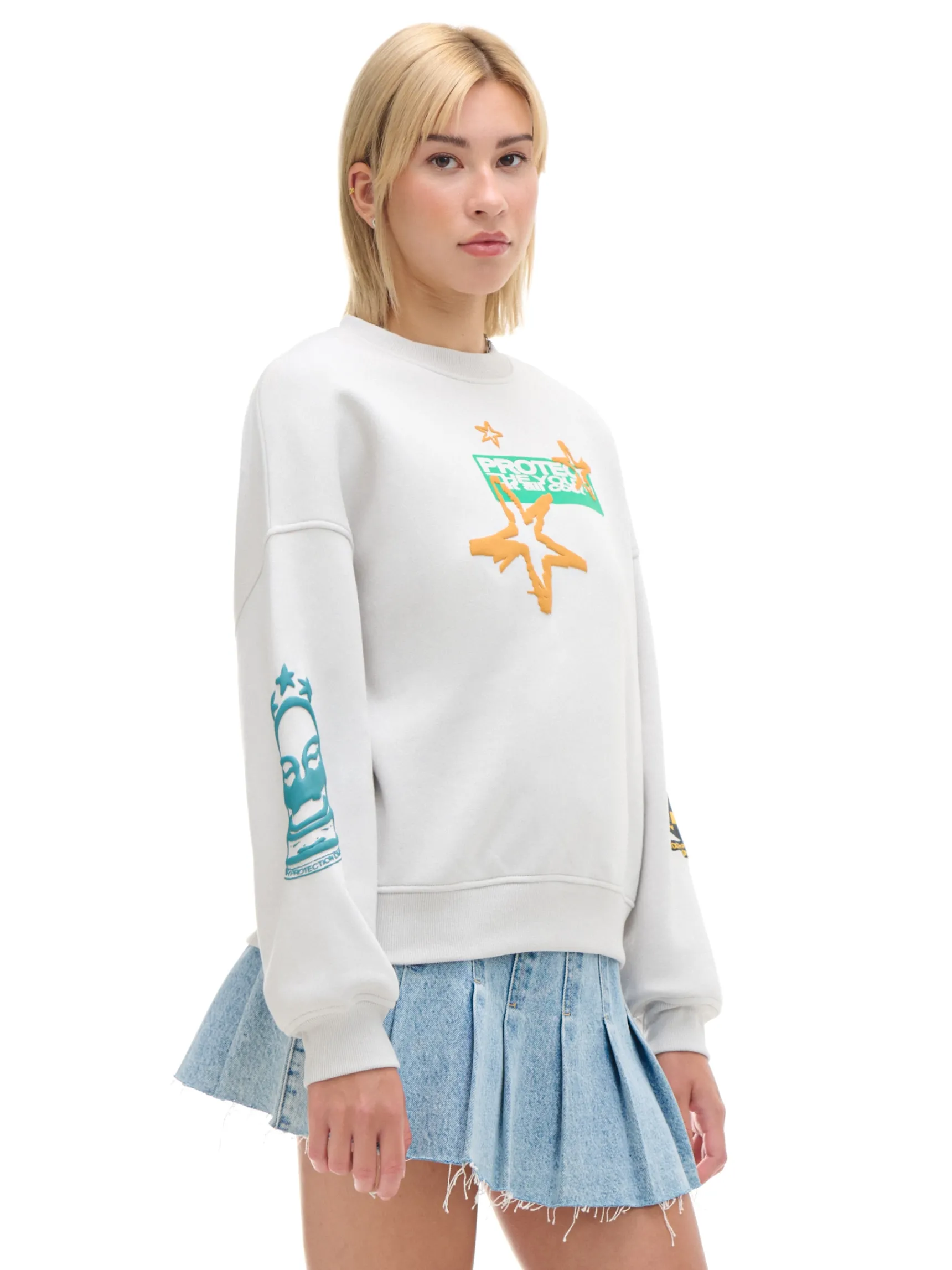 Hot Cropp Jasna bluza z nadrukami UNISEX jasnyszary