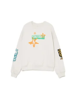 Hot Cropp Jasna bluza z nadrukami UNISEX jasnyszary