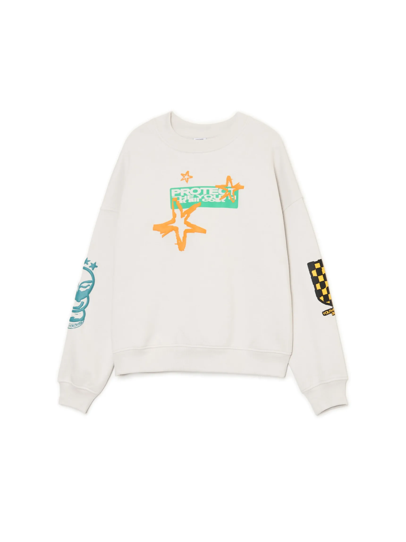 Hot Cropp Jasna bluza z nadrukami UNISEX jasnyszary