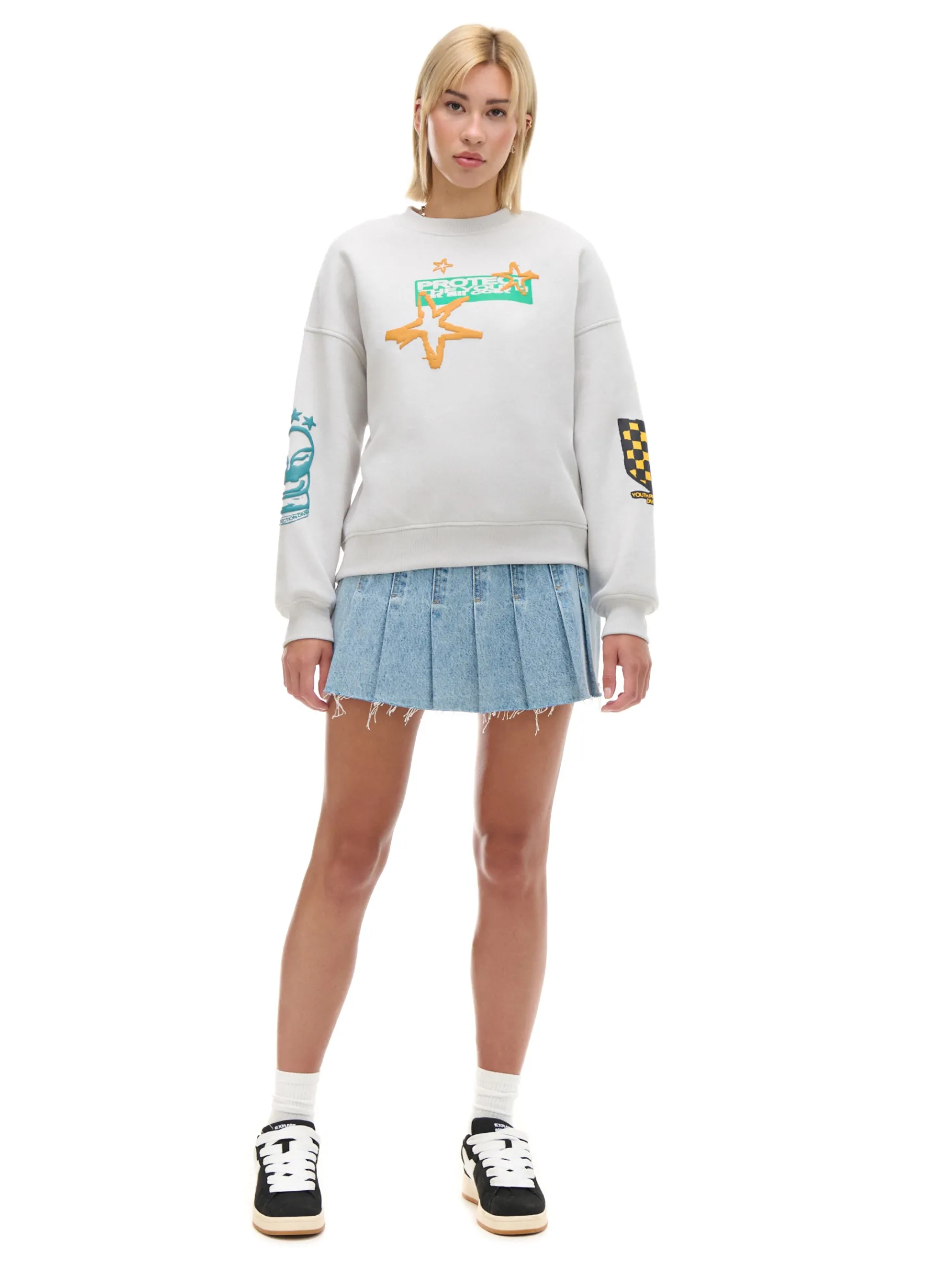 Hot Cropp Jasna bluza z nadrukami UNISEX jasnyszary