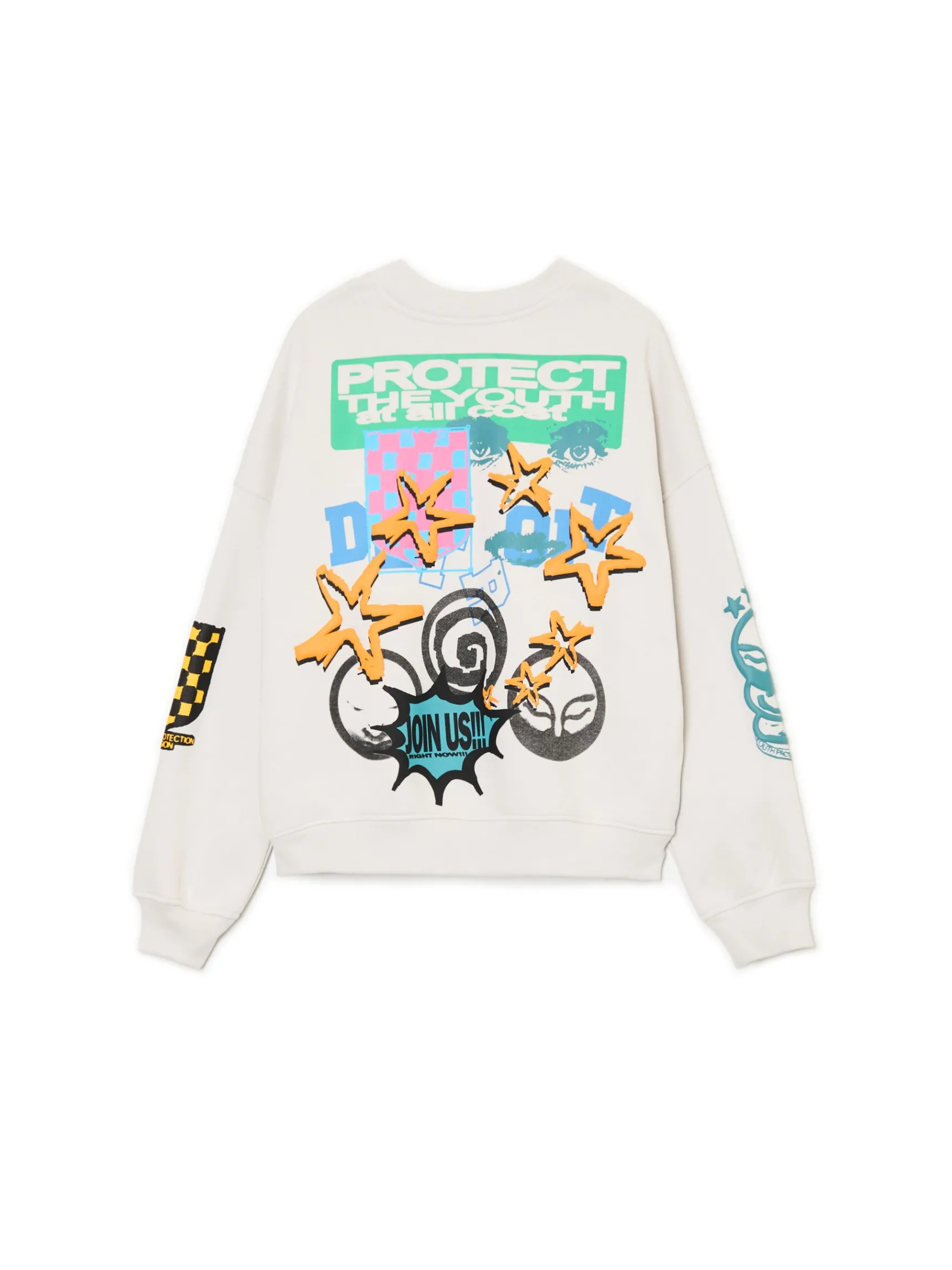 Hot Cropp Jasna bluza z nadrukami UNISEX jasnyszary